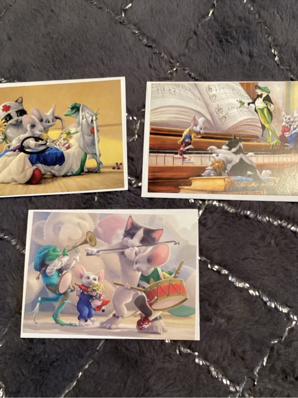Rip Squeak Lot of 3 Whimsical Blank Note Cards w Envelopes Unused